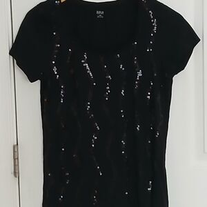 a.n.a. A New Approach Short Sleeve Sequined Top Size M